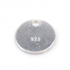 925 medalha de gravura em prata 12mm x 1pc