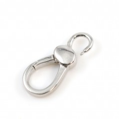 9x21mm hook clasp in silver 925 rhodium x 1pc