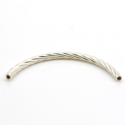 925 Sterling silver Baided tube, 53.5mm x 1pc