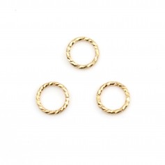 Offene guillochierte Ringe in Gold Filled 6mm x 6pcs