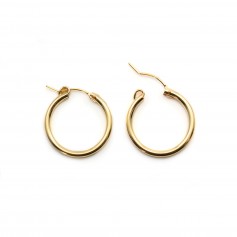 Gold Filled hoop earrings to decorate 22x2.3mm x 2pcs