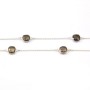 Sterling Silver Chain with Citrine qsuare of 11mm x 50cm 