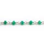 Silver Chain Green Agate with of 3-4mm x 20cm 