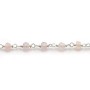 Silver Chain with Rose Quartz of 3-4mm x 20cm 