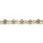 Gold Plated Silver Chain with labradorite of 3-4mm x 20cm 