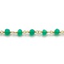 Gold Plated Silver Chain Green Agate with of 3-4mm x 20cm 