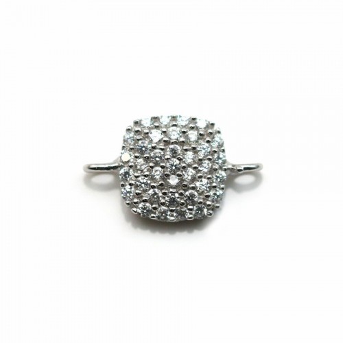 Rhodium 925 silver rings, flower, 18mm for half-drilled pearls x 1pc