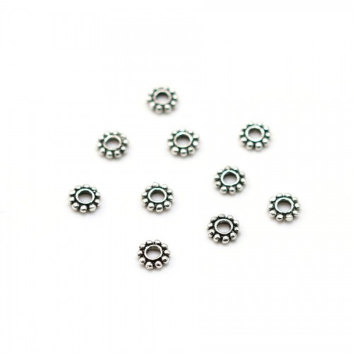 925er Silber Zwischenperle in Blumenform 4.5mm x 10pcs