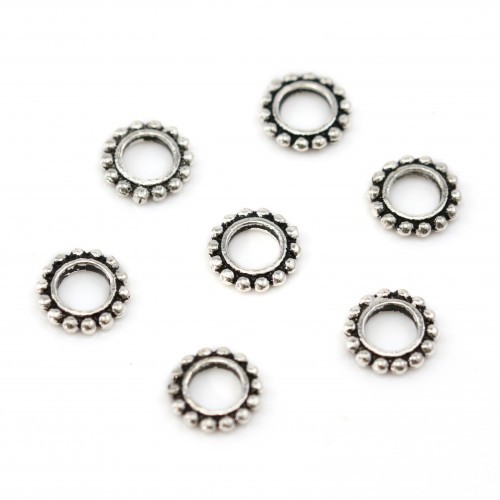 925 sterling silver spacer shaped flower 4.80mm x5pcs
