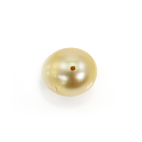 Perle des mers du Sud, entièrement percée, champagne, ovale, 10-10.5mm