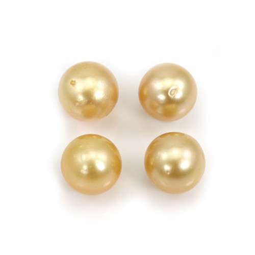 Perla de los Mares del Sur, oro, redonda, 9-9.5mm x 1pc