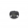 Pendant black agate squared faceted 10mm x 1pc