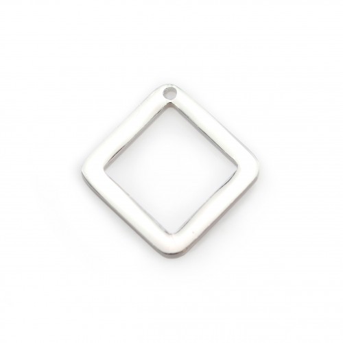 925 sterling silver hollowed out square charm 9mm x 2pcs