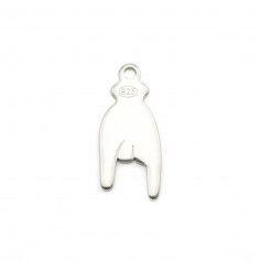 I love you" sign charm in 925 sterling silver, 7x16mm x 1pc