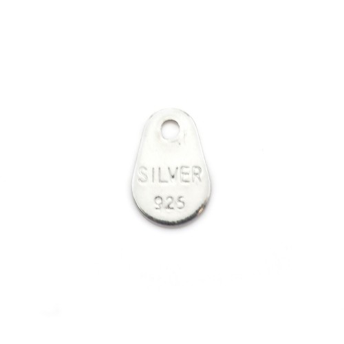 925 sterling silver "silver" tag 3.5*5.5mm x 10pcs