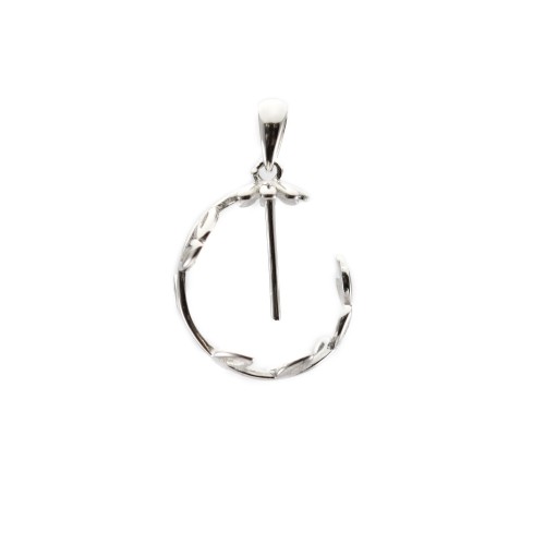 Pendant in sterling silver 925, for half-drilled pearl x 1pc