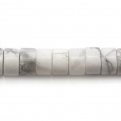 Howlite blanche, en forme de rondelle Heishi, 2x4.5mm x 39cm