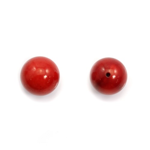 Roter Seebambus, halbgebohrt, rund, 12mm x2St