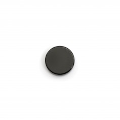 Black Onyx Cabochon, round flat 8mm x 2pcs