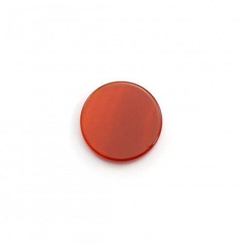 Agata rossa cabochon, rotonda piatta, 12 mm x 1 pz