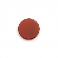 Roter Achat-Cabochon, rund flach, 14mm x1St