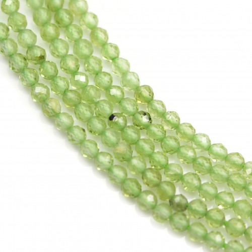Peridot, in faceted round shape, 2mm x 40cm