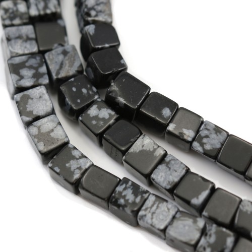 Obsidian Schneeflocke, würfelförmig 4mm x 40cm