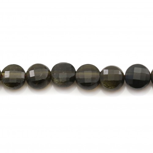 Obsidiana, forma redonda, facetada, 4mm x 20pcs