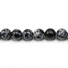 Obsidian Schneeflocke rund 10,5mm x 6pcs