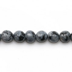Obsidian Schneeflocke rund 4mm x 6pcs
