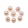 Perles de culture d'eau douce, semi-percée, mauve, ronde, 4-4.5mm x 2pcs