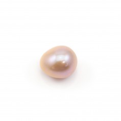 Perle de culture d'eau douce, semi-percée, mauve, ovale, 9-9.5mm x 1pc