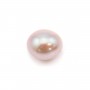 Perle de culture d'eau douce, semi-percée, mauve, ovale, 10-10.5mm x 1pc