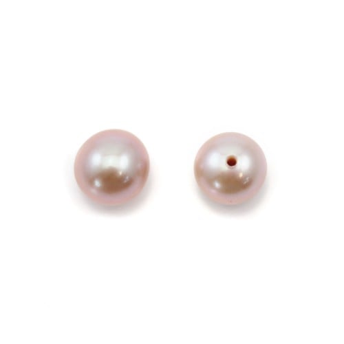 Perle coltivate d'acqua dolce, semiperle, viola, rotonde, 5,5-6 mm x 2 pz