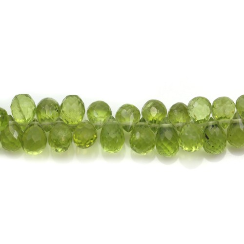 Peridot faceted drop 5-6x8-10mmX 1pc