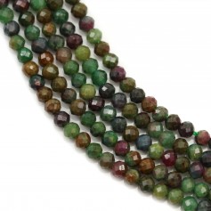 Ruby zoisite on Brazil, in round faceted shape, 2.5mm x 39cm