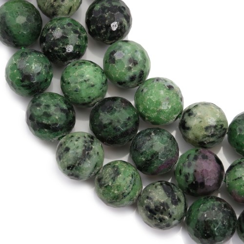 Ruby Zoisite Faceted Round 16mm x 40cm