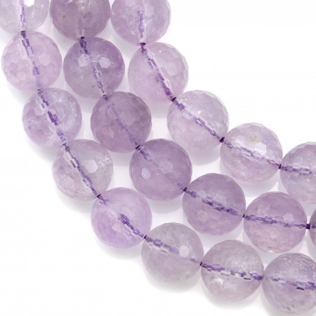 Clear Amethyst Faceted Round 14mm x 40cm