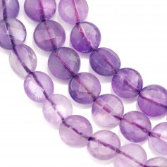 Amethyst round flat faceted 8mm x 40cm