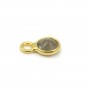 Labradorite ronde facettée sertie sur argent 925 doré à l'or fin 5mm x 2pcs