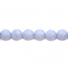 Chalcedony, round faceted, 6mm x 39cm
