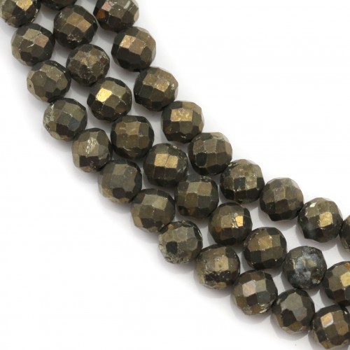 Pyrite Faceted Round 4mm X 40cm 