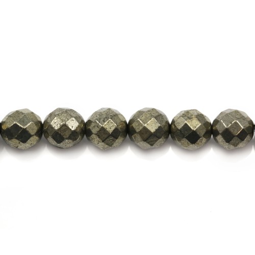 Pyrite Faceted Round 8mm x 5 pcs