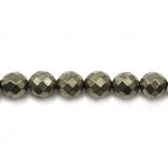 Pyrite Faceted Round 8mm x 5 pcs