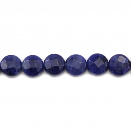 Sodalite flat round faceted 8mm x 4pcs.