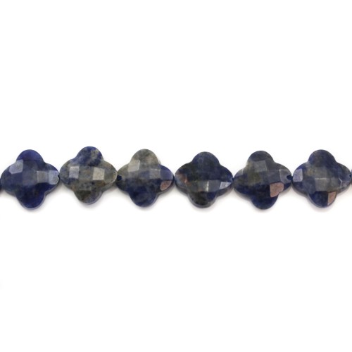 Sodalite clover faceted 13 mm X 40cm 