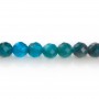 Apatite of blue color and in round faceted shape, 3mm x 39cm