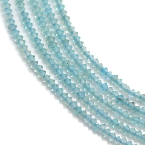 Light blue apatite, faceted abacus washer 2*3mm x 38cm
