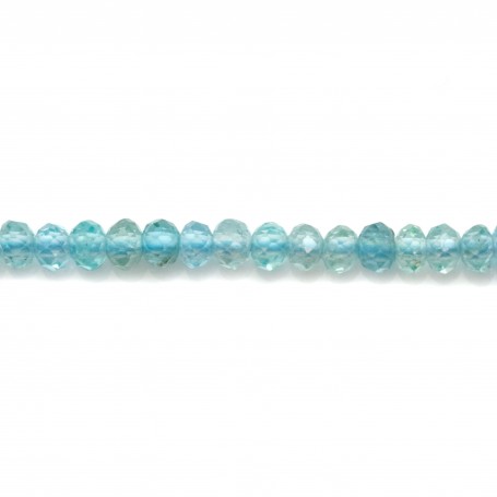 Apatite faceted round flatened 3-4mm x 6pcs