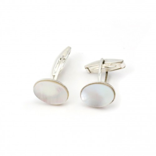 Oval mother of pearl cufflink x2pcs